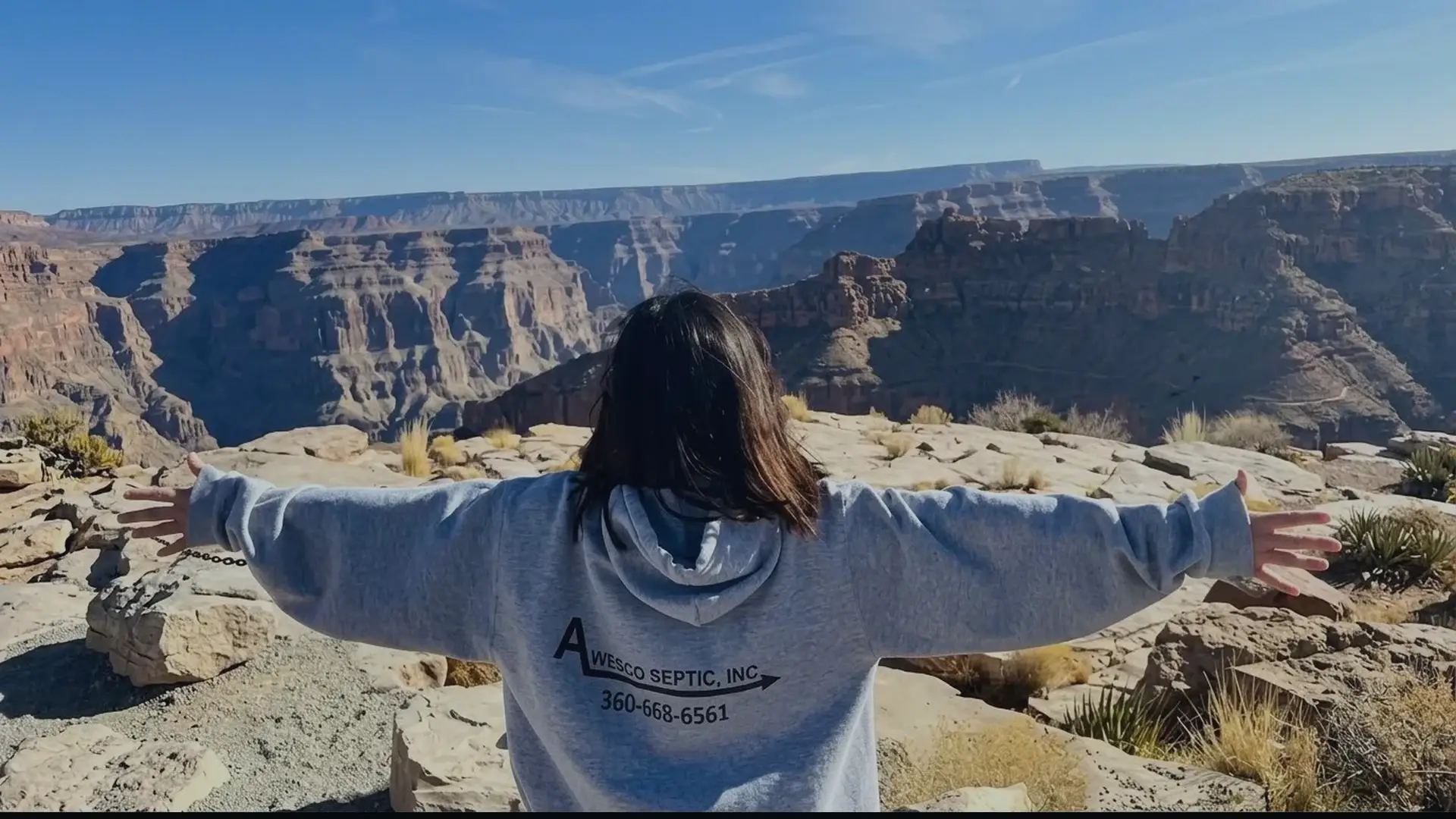 Awesco Septic team member at the Grand Canyon